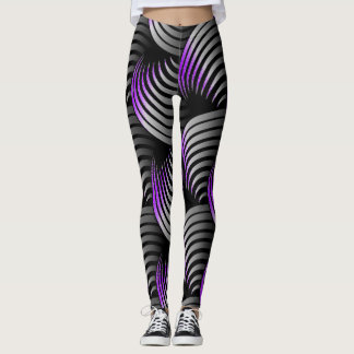 Vit halvvridning på svart bakgrund leggings