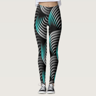 Vit halvvridning på svart bakgrund leggings
