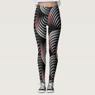 Vit halvvridning på svart bakgrund leggings