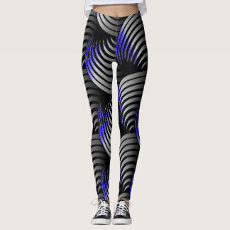 Vit halvvridning på svart bakgrund leggings