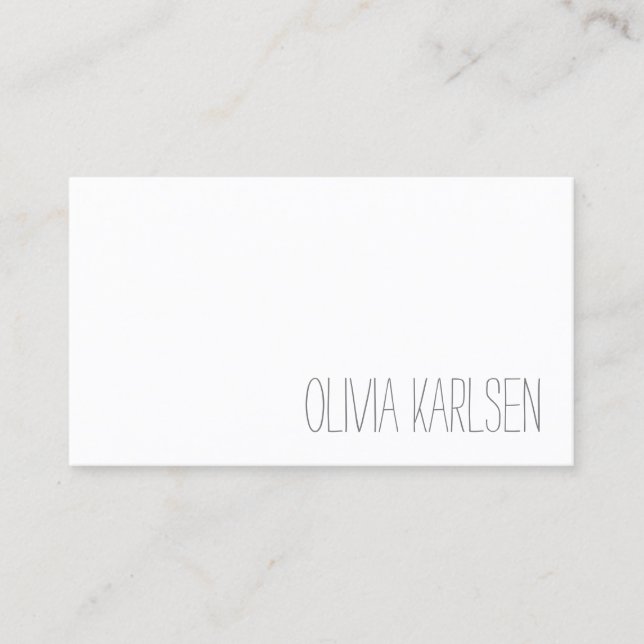 Vit handskriven Teckensnittsminimalistisk Professi Visitkort (Framsida)