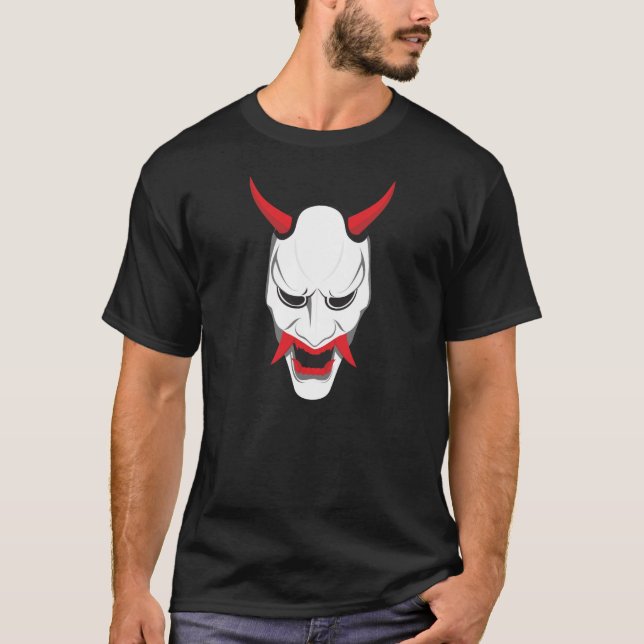Vit Hannya maskerar Tee Shirt (Framsida)