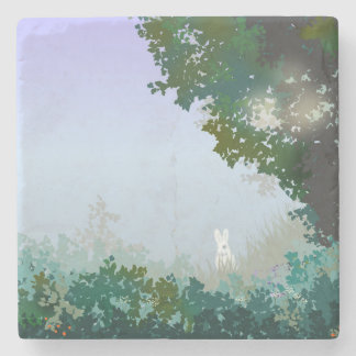 Vit hår på en konstgjord morgon stenunderlägg