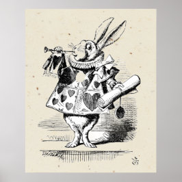 VIT HARE HERALD - ALICE I UNDERLAND POSTER