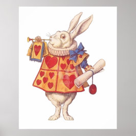 VIT HARE HERALD - ALICE I UNDERLAND POSTER