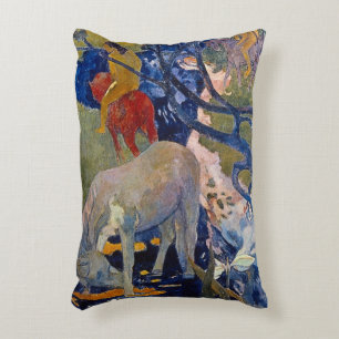 Vit häst av Paul Gauguin Prydnadskudde