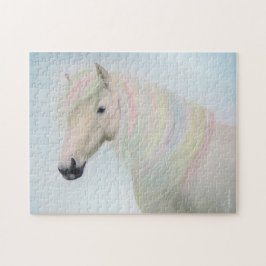 Vit häst med Pastel Hair Pussel