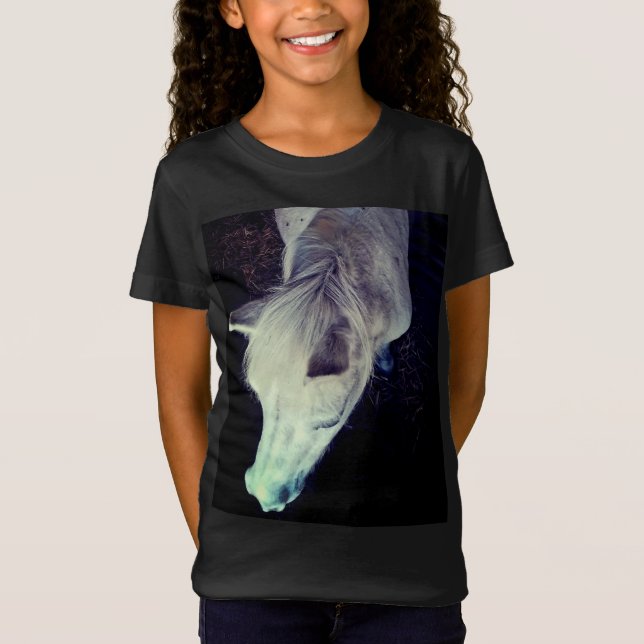 Vit häst t shirt (Framsida)