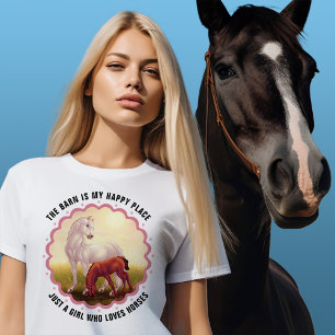Vit hästfölunge på bete Anpassningsbar T Shirt