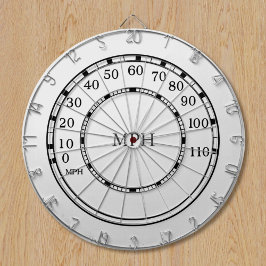 Vit hastighetsmätare MPH Garage Dart Board Darttavla