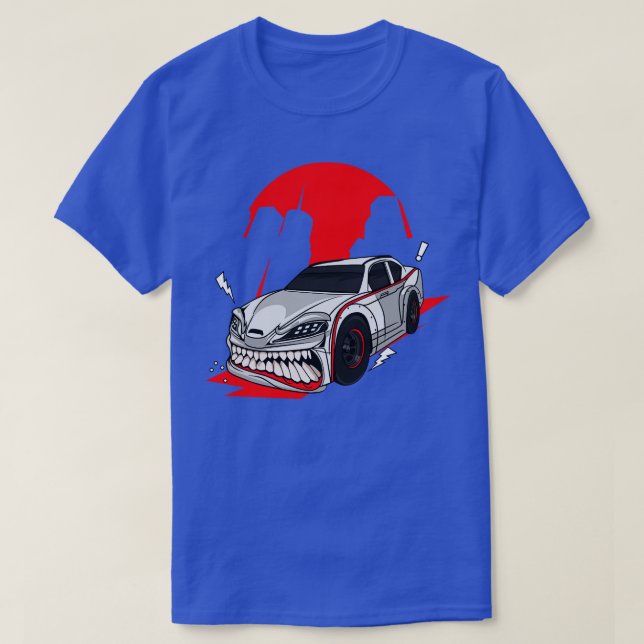 Vit hastighetsmonsterbil t shirt (Design framsida)