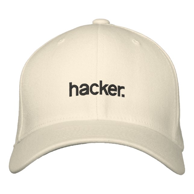 Vit Hat-hacker. Broderad Keps (Framsida)