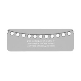 Vit Helgdag String of Ljus Adressetiketters Returadress Etikett