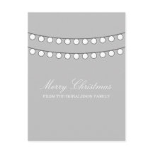 Vit Helgdag String of Ljus vycard