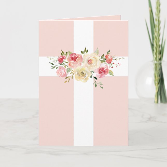 vit Heliga Kor och bouquet Kort (Framsida)