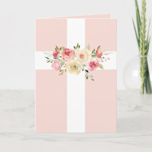 vit Heliga Kor och bouquet Kort