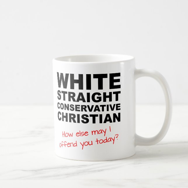 Vit Hetero Konservativ Kristen Rolig Mugg (Höger)