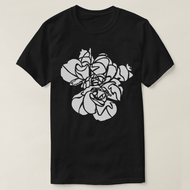 Vit Hibiscus Flower Plant Art T Shirt (Design framsida)