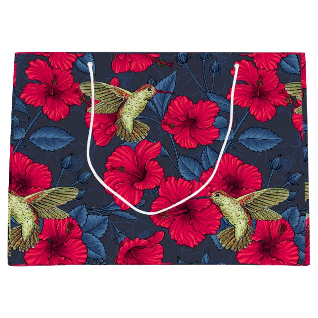 Vit Hibiskus Tropiskt Blommönster (Framsidan)