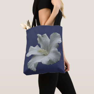 Vit Hibiskusblomma Tygkasse