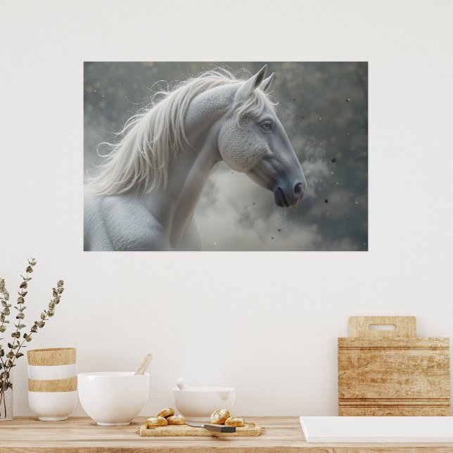 Vit hingst poster (Kök)