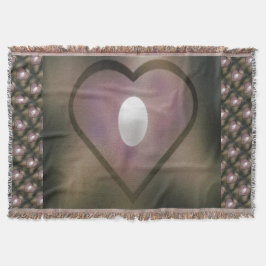 Vit hjärtklappning stil moody brodig vinter färg filt