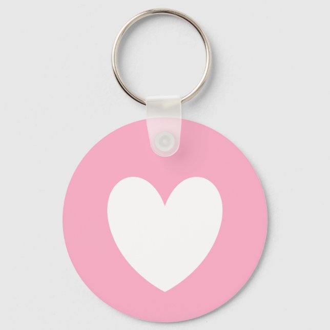 Vit Hjärtnyckelring Nyckelring (Framsida)