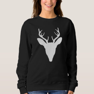 Vit hjorthuvudssilhuett vilddjur t shirt