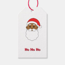 Vit Ho Ho Ho afroamerikansk jultomtefamilj Presentetikett