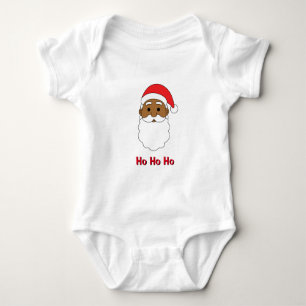 Vit Ho Ho Ho Afroamerikansk jultomtefamilj T Shirt