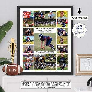 Vit högstadieelev idrott 22 fotokollage poster