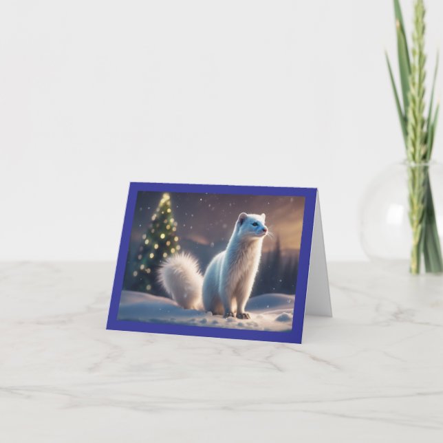 Vit Holiday Minx Helgkort (Framsida)