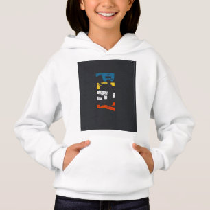 Vit hoodie bakre tryck t shirt