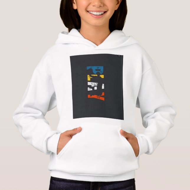 Vit hoodie bakre tryck t shirt (Framsida)