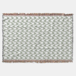 Vit Houndstooth hundar Välj Färg Throw Blanket Filt
