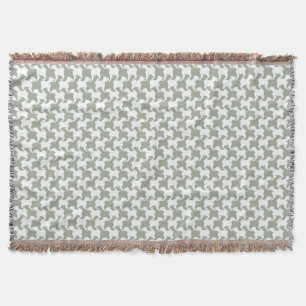 Vit Houndstooth hundar Välj Färg Throw Blanket Filt