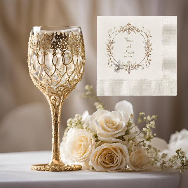 Vit Hummingbird-minimalistisk krona Pappersservett (Skapare uppladdad)