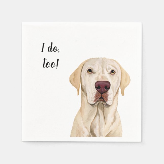 Vit Hund Anpassad Cocktail Servett (Framsidan)