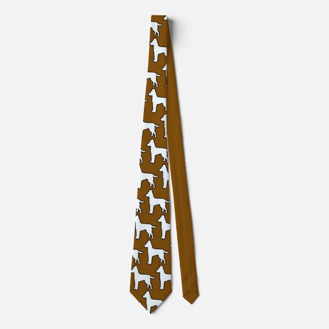 Vit Hund Brun Slips (Framsida)