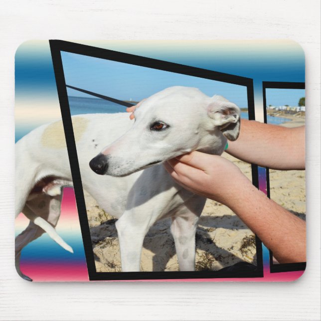 Vit Hund Dimensional Art. Musmatta (Framsidan)