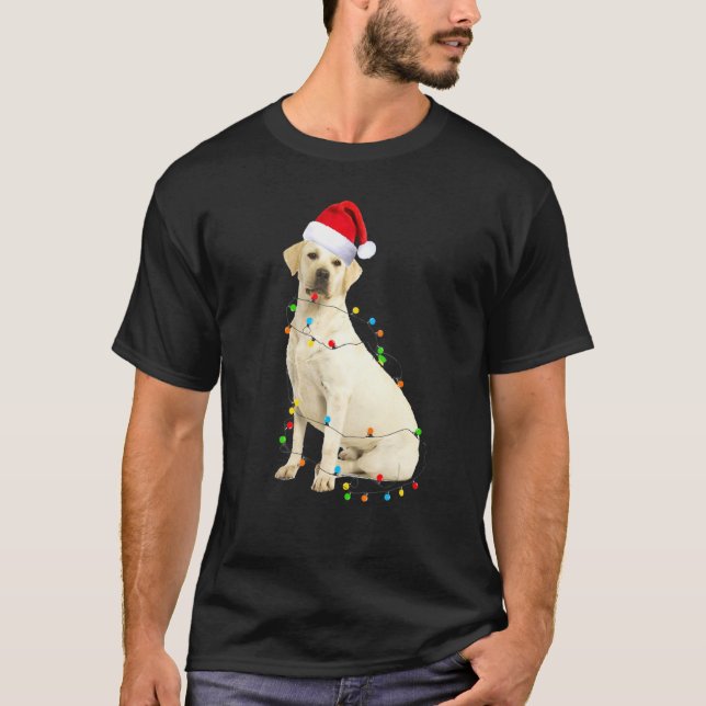 Vit Hund - Hund Julljus T Shirt (Framsida)