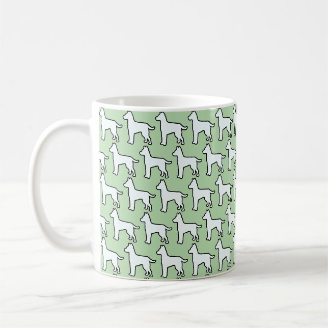 Vit Hund Mint Grön Kaffemugg (Vänster)