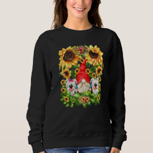 Vit hundgrafik för Yorkie-mamma och pappa solros T Shirt