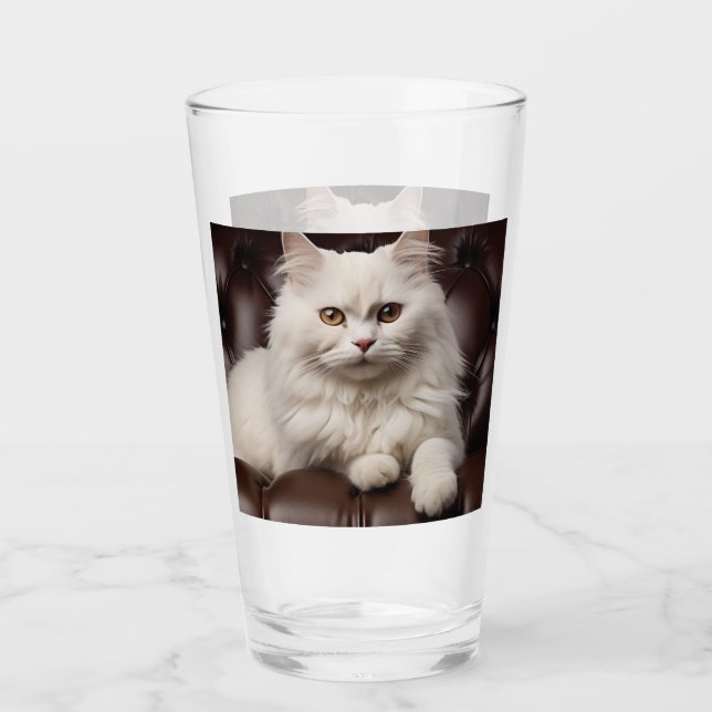 Vit huvudkatt glaskopp (Framsida)