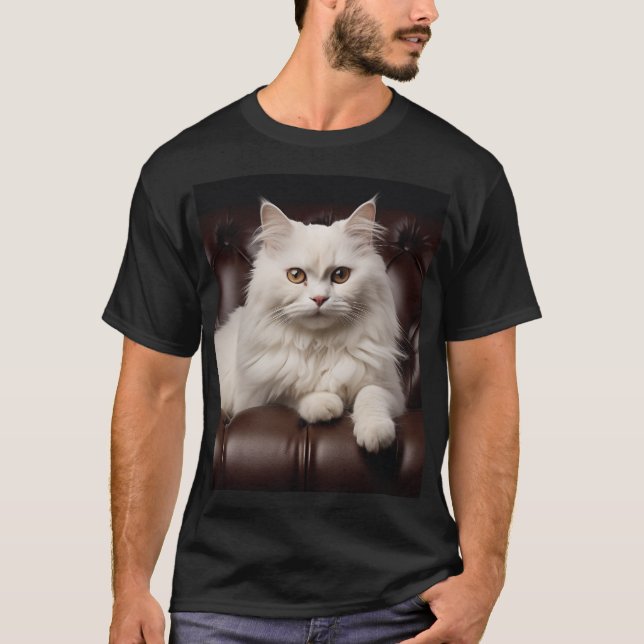 Vit huvudkatt t shirt (Framsida)