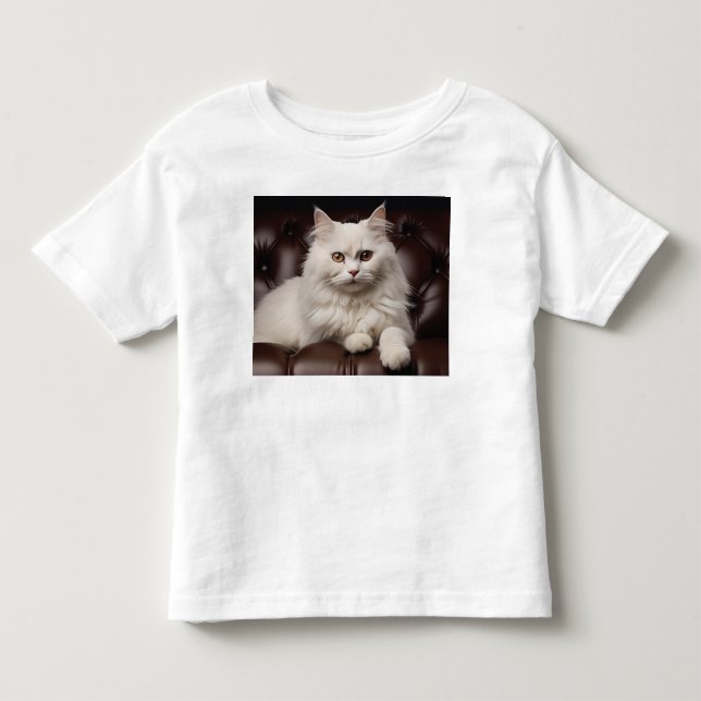 Vit huvudkatt t shirt (Framsida)