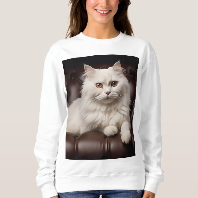 Vit huvudkatt t shirt (Framsida)