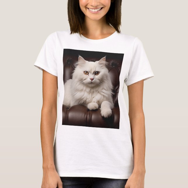 Vit huvudkatt t shirt (Framsida)