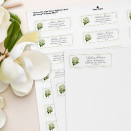 Vit Hydrangea Anpassningsbar Returadressetikett Returadress Etikett