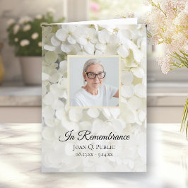 Vit Hydrangea-Blommigt, begravd tjänst Program